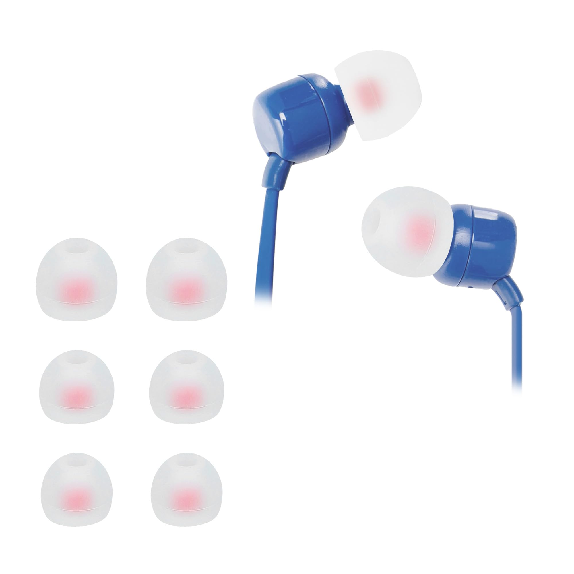 kwmobile 6x Replacement Ear Tips Compatible with JBL Tune 110 - Silicone Tips for Earphones - White