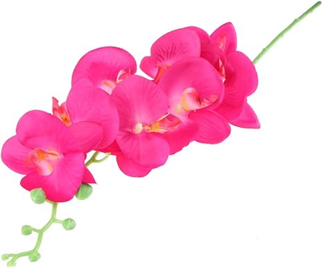 Amazon Generic 人工蘭の花9ヘッドシルク花diy手芸用屋内屋外ウェディングホームオフィスの装飾 赤 造花 オンライン通販