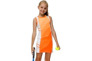 AOBUTE Girls Tennis Golf Outfit Tank Top and Skirt with Shorts Set 4-12 Years