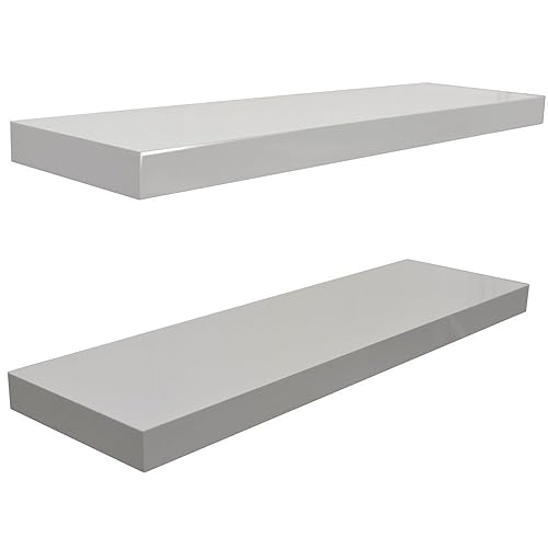 Chunky 80cm Floating Shelf White Gloss Amazon.co.uk DIY & Tools