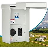 Temporary Power Outlet Panel - with 30 Amp RV Power Outlet Box, GFCI Outlet 20 Amp, Pre-Wired RV Electrical Panel, Weatherproof RV Outlet Panel for Sites Hookup Trailer & EV Camper Car