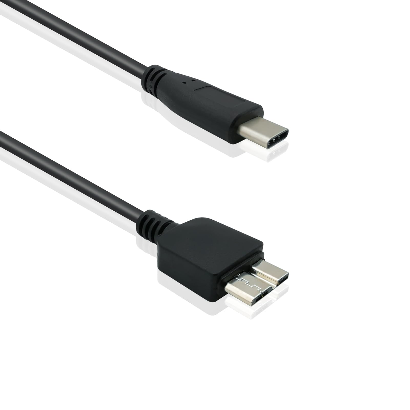 iYueMps USB C to Micro B Cable USB 3.0 Cable 30cm, Micro B to USB C Hard Drive Cable Compatible with USB 3.0 External Portable SSD HDD (0.3Metres)