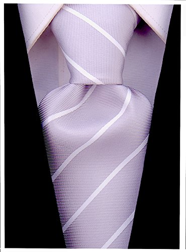 Pencil Stripe Ties for Men - Woven Necktie - Gray w/White