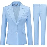 YUNCLOS Women's 2 Piece Office Work Suit Set One Button Blazer and Pants