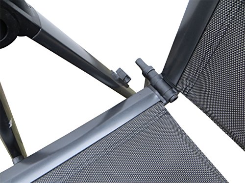 Pure Home & Garden Extra hohe Luxus Aluminium Gartenliege NOX Padded anthrazit, gepolstert, klappbar und mehrfach verstellbar – Bild 6