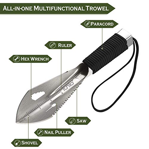 iunio Hiking Trowel, Camping, Backpacking, Portable Shovel, Multitool