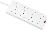 Masterplug Eight Socket Extension Lead 2 Metre Power Indicator White BEN210-MP view 5