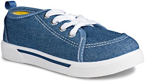 [SBN113-DENIM-Y1] ShoeSox New Classic Denim Lace Up Fashion Sneakers for Boys, Girls &amp; Babies