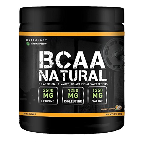 NutrologyBCAA Natural - Plant Based BCAA Powder, Orange Coconut Flavor, Optimized 2:1:1 Ratio Amino Acids Powder for Pre Workout & Post Workout Recovery, Vegan, Gluten-Free, Non-GMO, 30 Servings