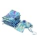 Mudder 100 Packs Coralline Pattern Organza Gift Bags Party Wedding Favor Bags Jewelry Pouches, 4.7 x 3.5 Inch, Blue