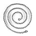 MASOP Men's Titanium Stainless Steel Wheat Chain Link Necklace 5mm Wide