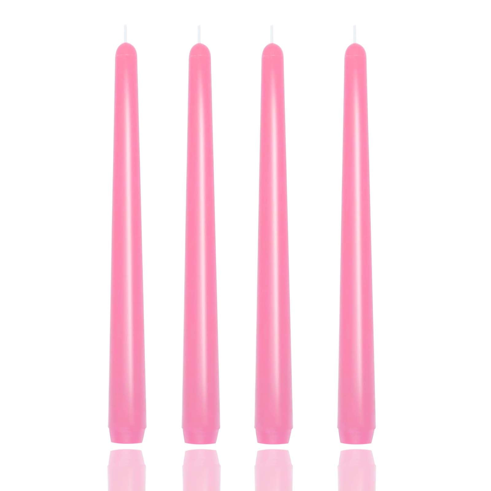 Photo 1 of 10 inch Pink Taper Candles,Set of 4 Tapered Candle, Tall Candlesticks,Conical Stick Candles,Smokeless,for Home Dinner, Party, Wedding, Halloween, Christmas (Pink, 10inch)