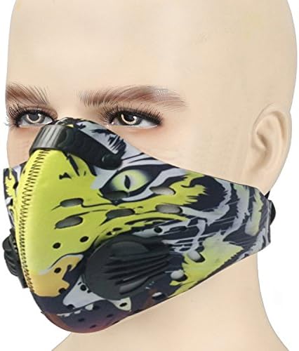 ANGOO Anti Pollution Mask, Dust Mask Activated Carbon Filtration Cycling Mask Anti Pollen Allergy Exhaust Smog PM 2.5 for Running Cycling Sports Outdoor Activities