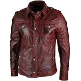 Men's Genuine Sheepskin Leather Brown Wax Shirt