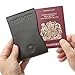 Alban Leather Passport Holder with Boarding Pass Pocket. RFID Blocking. - Black
