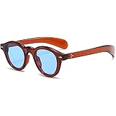 JOVAKIT Trendy Round Sunglasses for Women Men 90s Retro Vintage Classic Fashion Round Frame Sun Glasses Black Shades