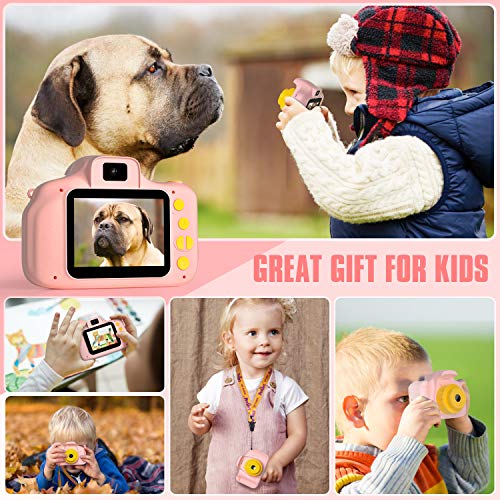 Peradix Appareil Photo pour Enfants 4 en 1,Cadeau Appareil Photo Numerique Enfant Vidéo Record Électronique de HD 2 Pouces 1080P avec Qualité 32 GB Petit Appareil Photo Jouet 3-8 Ans Garçons Filles
