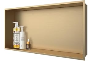 MERRANOX Shower Niche, Stainless Steel Shower Niche, Recessed Niche Shower for Bathroom Storage, No Tiling Required (24''×12'', Champagne Gold)