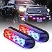 Xprite Red & Blue 4 LED 4 Watt Emergency Vehicle Waterproof Surface Mount Deck Dash Grille Strobe Light Warning Police Light Head with Clear Lens - 2 Pieces