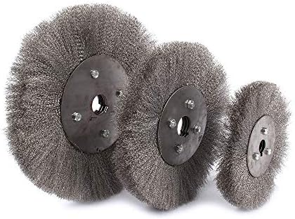 Stainless steel Wire Bench Wheel Brush 10" Wide Face, 0.15mm Wire Diameter, 1" Hole Diameter Metal Derusting Polishing Tools