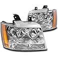 ZMAUTOPARTS For Chevy Suburban/Tahoe/Avalanche Crystal Style Chrome Headlights