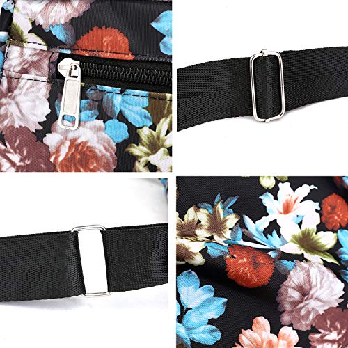 Womens Nylon Floral Shoulder Bag Crossbody Bag Messenger Bags Travel Handbags With Adjustable Strap Waterproof (umbrella) - Thumbnail 5