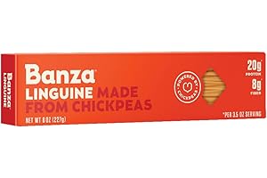 Banza, Pasta, Chickpea, Linguine, Pack of 12, Size 8 OZ, (GMO Free)