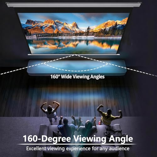 EMART Outdoor Projection Screen with Stand, 150 Inch Portable Indoor 16:9 4K HD Rear Front and Foldable Tripod with Carrying Bag for Home Theater Backyard Movies