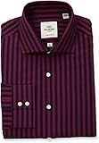 Ben Sherman Men's Exploded Gingham Royal Spread Fit Dress Shirt, Red/Navy, 15.5