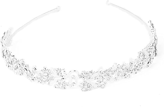 Serre Tete Fleurs Et Feuilles En Strass Bijoux De Cheveux Diademe De Mariage Amazon Fr Beaute Et Parfum