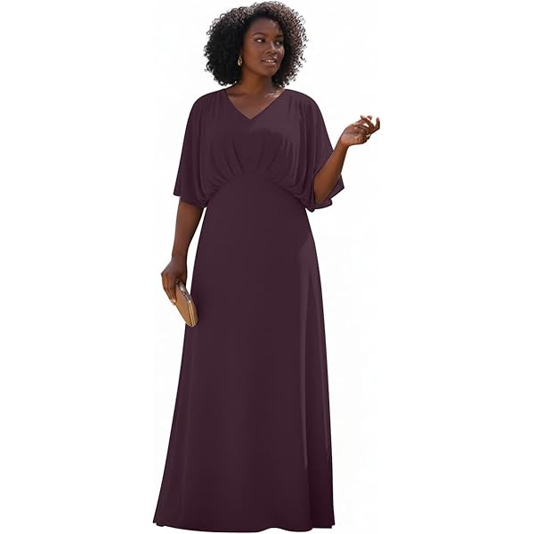 KOH KOH Petite Womens Long Kaftan Caftan Short Sleeve Empire Waist Flowy  V-Neck Summer Bridesmaid Evening Sexy Cute Modest Maternity Gown Gowns Maxi Dress  Dresses, Nude Champagne Brown S 4-6 at Amazon