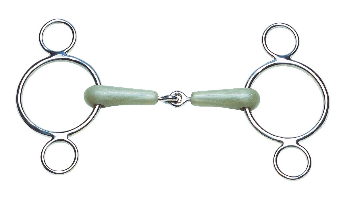 Feeling Unisex Adult 600305 3-Ring Cheeks Flexi Continental Gag Bit - Multi-Coloured, 135 mm