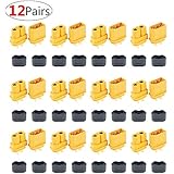 12 Pair XT60H (XT60 Upgrade) Male Female Bullet Connectors Power Plugs with Sheath for Lipo Battery RC Planes Cars