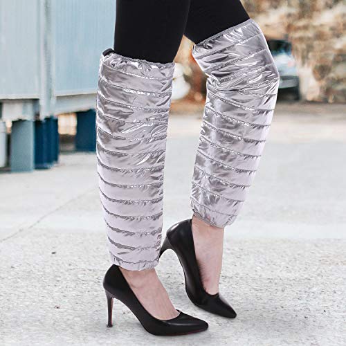 BAYINBULAK Leg Warmer Women Adjustable Fashion Legwarmers Cold Weather Shine Outdoor (Silver)