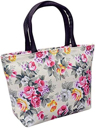 Fashion Printing Canvas Shopping Handbag,Outsta Women Girls Shoulder Tote Shopper Bag Satchel Portable Toiletry Bags Travel Casual Daypack (White)