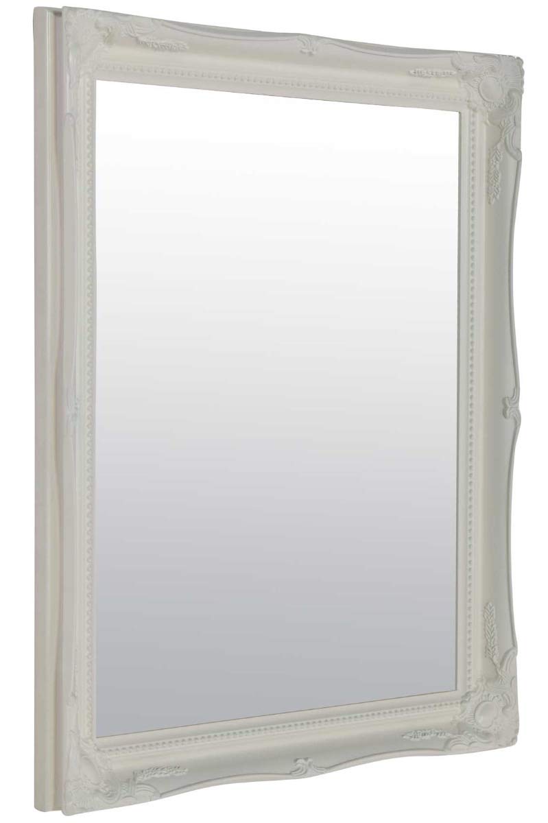 WHITE SHABBY CHIC ANTIQUE STYLE MIRROR - 20" X 24" OVERALL SIZE (50cm X 60cm)