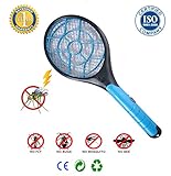 Bug Zapper Racket - Ideal as Fly Zapper, Mosquito Zapper or Electric Fly Swatter - Safe and Effective for both Indoor and Outdoor - Easy to Use - Durable Design . Great for the Christmas Gift!