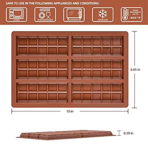 Fimary Chocolate Molds, Rectangle Chocolate Bar Sweet Molds Silicone