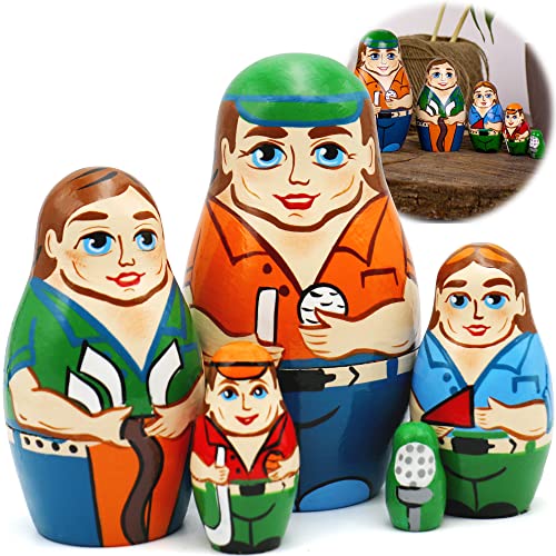 AEVVV Golfers Wooden Russian Matryoshka - Funny Golf Gifts for Men - Golf Decor