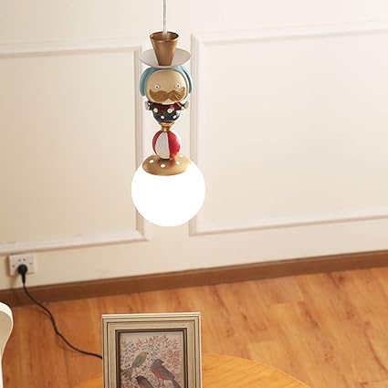 Amazon Com Zqh Creative Children S Chandelier Led Cartoon Clown Ceiling Pendant Light Fixtures Boys And Girls Room Kindergarten Restaurant Cafe Bar Hanging Lamp 1head Sports Outdoors