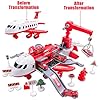 Hiveseen-Transport-Plane-Carrier-Truck-Car-Toy-Set-with-Play-Mat-6-Mini-Alloy-Diecast-Fire-Fighting-Trucks-11-Road-Signs-Music-and-Light-Transport-Cargo-Airplane-for-Kids-3-12-Years-Old Hiveseen Transport Plane, Carrier Truck Car Toy Set with Play Mat, 6 Mini Alloy Diecast Fire Fighting Trucks, 11 Road Signs, Music and Light, Transport Cargo Airplane for Kids 3-12 Years Old
