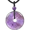 JUST IN STONES Gemstone 30mm Donut Beads Reiki Chakra Pendant Necklace Handmade Jewelry 22 Inch
