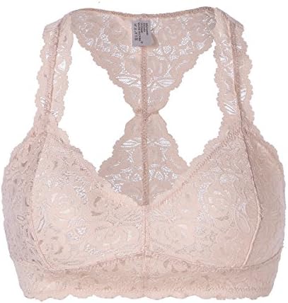 FOSHANOMOA Women's Floral Halter Lace Bralette Unpadded Wireless Lingerie Bra Crop Top…