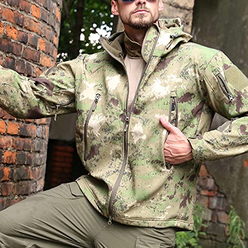 Winter Camo Jackets for Men Double Zip Warm Tactical Concealed