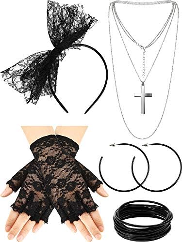 Amazon.com: Ecation 7 Pcs 80s Women Costume Accessories  display picture 2