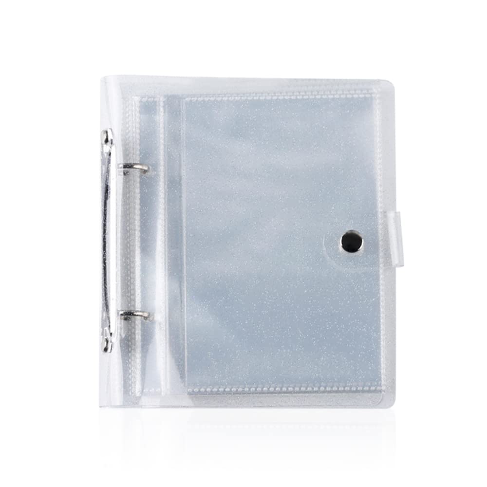 Modixun Shining Clear Small Photo Album for 4×6in Photos, Loose-leaf Photo Book, Small Brag Book with 25 Clear Inner Pages, Holds 50 photos, Style B