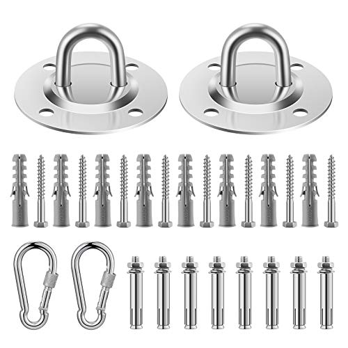 Awroutdoor Deckenhaken Hängesessel Premium Edelstahl Professionell Schaukelhaken bis 400KG für Hängesessel, Hängelampe…