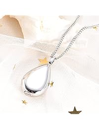 Collar con dije de urna, tallado en forma de lágrima, para guardar cenizas