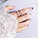 Redbarry 18k Rose Gold Plated Tri-circles Wheel Micro CZ Paved Mid Finger Rings, Size 8