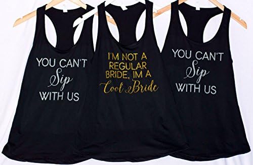 You can't Sip with us Mean Girls movie tanks, bridesmaid shirts, bridesmaid tanks, funny bridesmaid shirts, funny bridesmaid party tanks